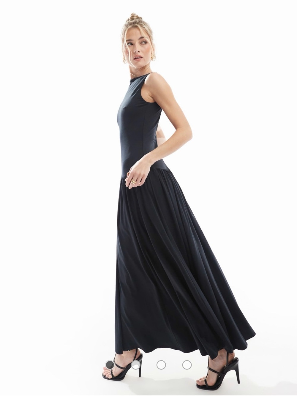 Abercrombie & Fitch Black Drop Waist Maxi Dress